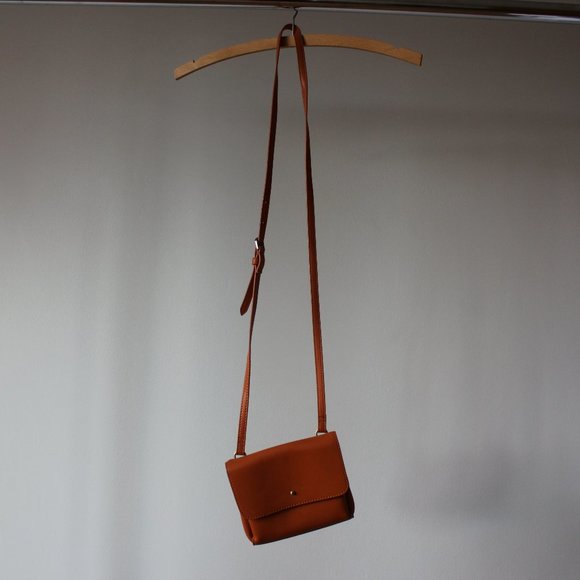 Samara Orange Crossbody Vegan Leather Bag - Picture 7 of 9